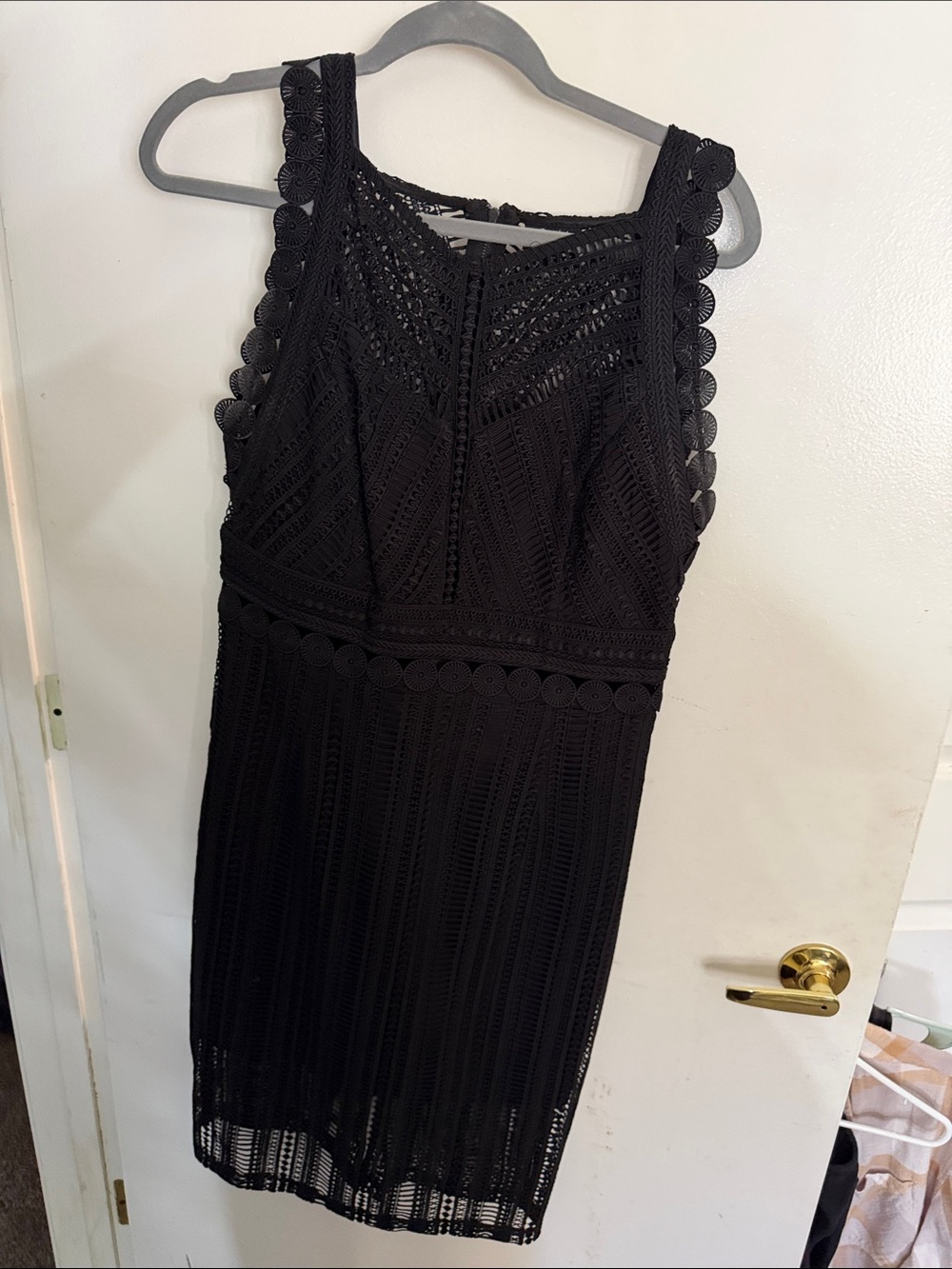 Bardot Black Crochet Sheath Dress